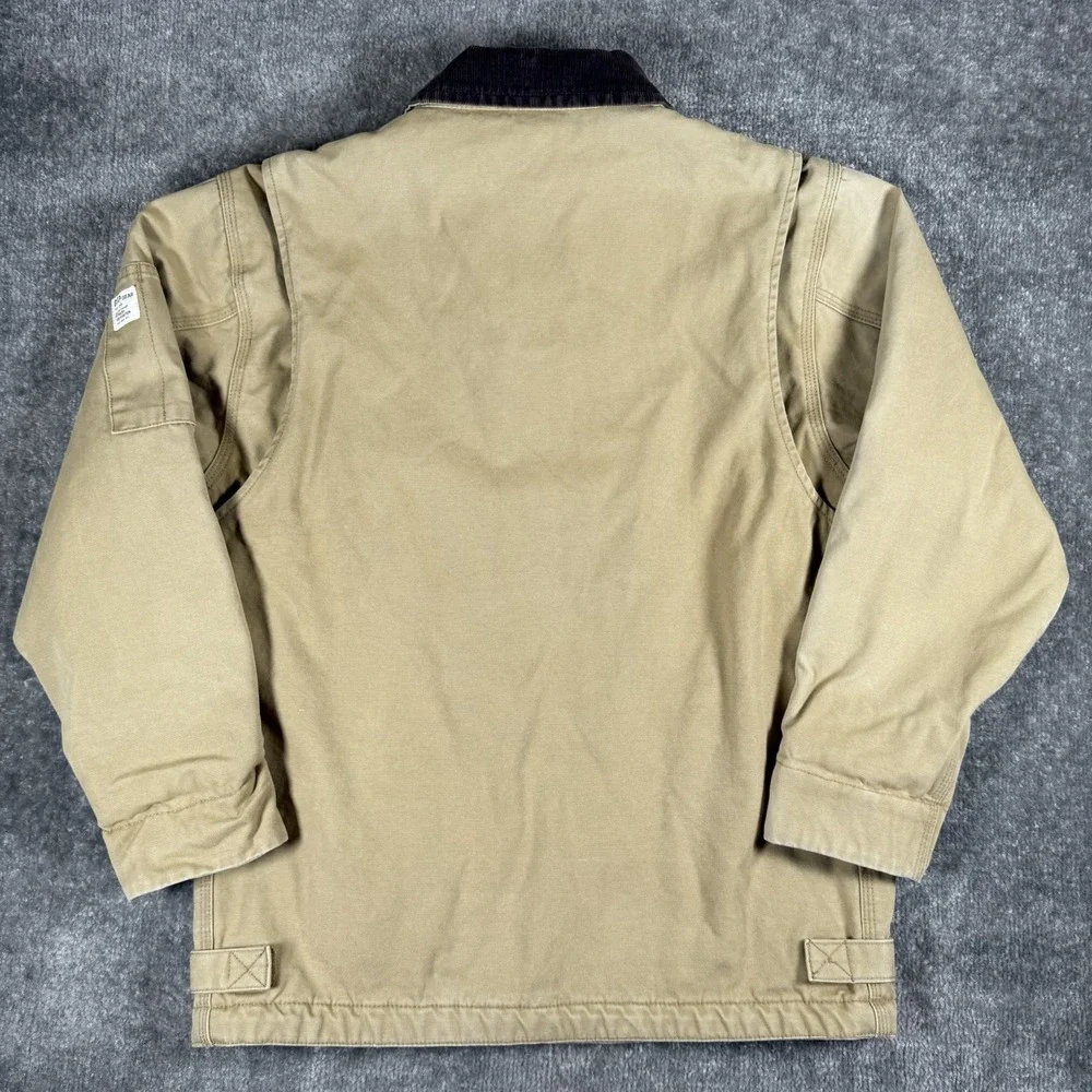 Vintage Gap Chore Coat Kids XL (12) Brown Canvas Barn Outdoor Button Zip Up